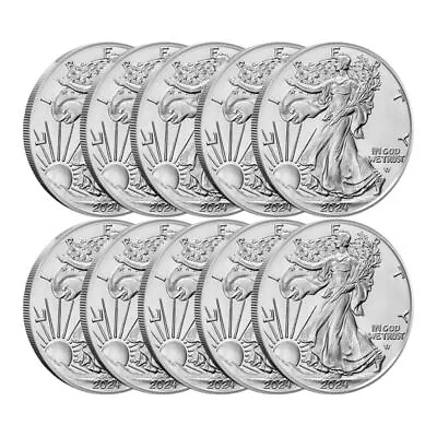 2024 1 Oz American Silver Eagle Coin (BU - Lot Of 10) • $327.95