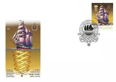 Latvia 2021 (03) Historical Latvian Ships - Barkentine Mercator 1895 (u. Fdc) • £3.55