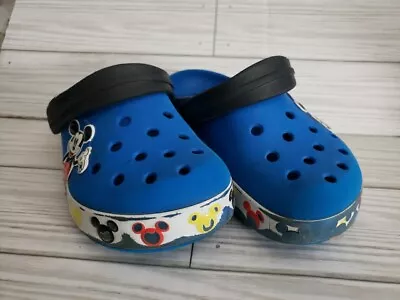 Crocs Disney Kids Mickey Mouse Blue Slip On Clogs Sandals Size C 9 Watershoes  • $7.99