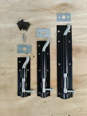 Cranked Necked Tower Barrel Bolt Latch Slide Lock Gate Door Catch Black 4  6  8  • £4.99