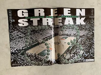 Michigan State Spartans Men's Basketball 'Green Streak' Poster 2001 • $15.99