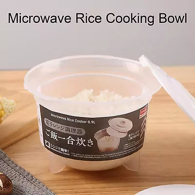 Microwave Rice Cooking Oven Pasta Cooker Bowl Pressure Dumpling Steamer Pot Box • £10.39