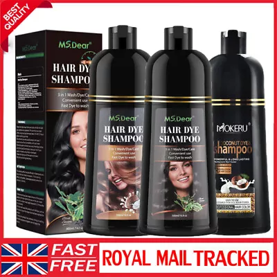 500ml Natural Herbal Permanent Hair Dye Instant Fast Hair Dye Color Shampoo UK • £18.95