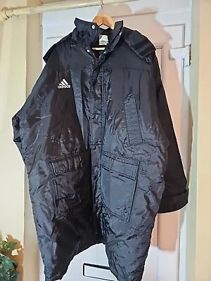 Vintage Y2K Adidas Manager Stadium Jacket Size XL Black • £19.95