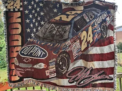Jeff Gordon DuPont Tapestry NASCAR #24 Throw Blanket Northwest Co. 2002 Man Cave • $39.99