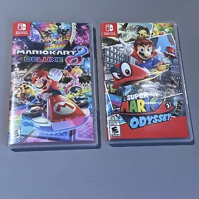 Super Mario Odyssey + Mario Kart 8 Deluxe (Nintendo Switch LOT) -- Complete • $65