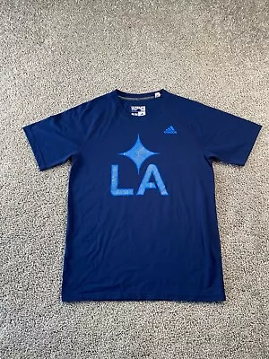 LA Galaxy Shirt Mens Medium Blue Yellow MLS Soccer Futbol Short Sleeve Adidas • $5.40