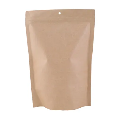 100pc Sturdy Silver-Lining Kraft Gusset Zip Lock Bags W/ Hang Hole 10x15cm 4x6in • $21.99