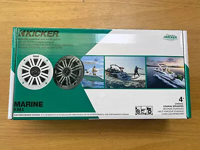£119 • Buy KICKER Marine Boat Rib Yacht Wakeboarding Speakers Set 4inch White & Charcoal