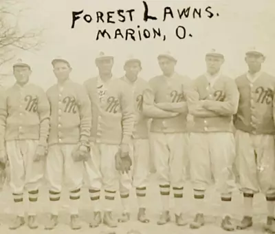 Rare 1912 Forest Lawns Baseball Team RPPC Postcard Marion Ohio Sports OH • $399.99