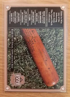 2000 Upper Deck Babe Ruth Bat Advertisement Yankees Red Sox • $0.99