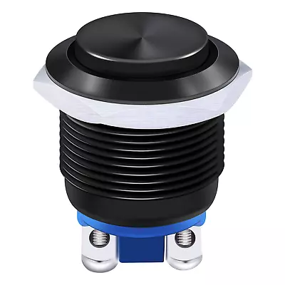 /19Mm Waterproof Black Metal Shell Momentary Raised Top Push Button Switch 3A/12 • $12.49