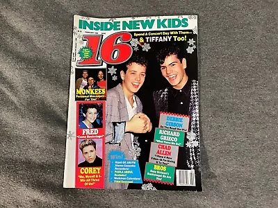 16 Magazine February 1990 New Kids On The Block NKOTB Jason Priestly Chad Allen • $39.99