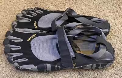 Mens Vibram Five Fingers Gray Waterproof Hook Loop Strap Toe Sandals Size 46 • $34