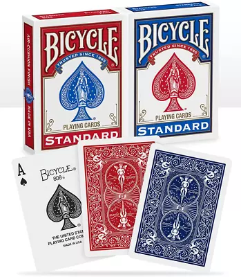 £5.39 • Buy Bicycle® Standard Index Playing Cards, 2 Decks, Red & Blue, Air Cushion Finish,