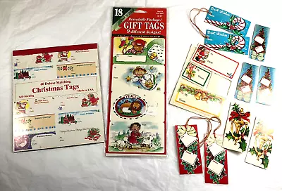 Vtg CHRISTMAS GIFT TAGS ~ UNUSED Vintage Lot ~ Paper Tags  & Stickers • $9.99