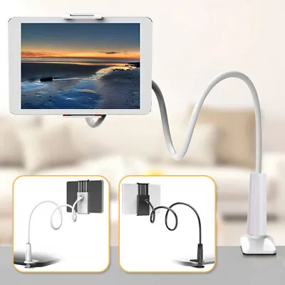 Mobile Phone Holder Clamp Bed Desk Lazy Stand Flexible Arm For IPad Tablet New • £7.75