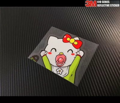 Reflective Baby Hello Kitty PEEKING Cute JDM Sticker #H01 • $11