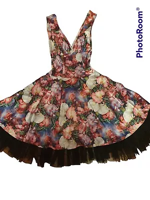 Phaze Glamour Vintage 50s Style Floral Swing Circle Summer Dance Dress • £20