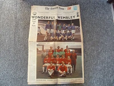 Evening News - Souvenir Fa Cup Poster -1963- Leicester City V Manchester United • £3.75