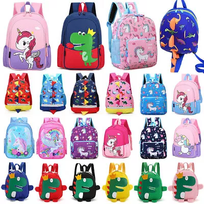 Toddler Kids Boys Girls Unicorn Dinosaur Cartoon School Rucksack Bag Backpack﹤ • £11.19