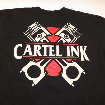 $12.99 • Buy CARTEL INK TATTOO PISTONS CAR RACING GO FAST TEE T SHIRT Mens XL Black 