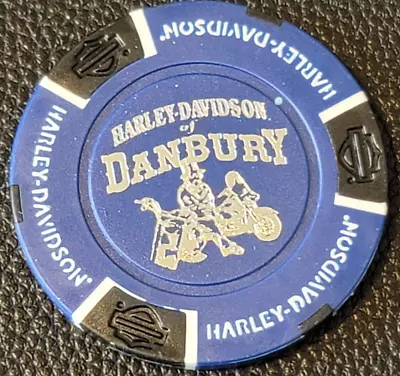 DANBURY HD (Design 1) CONNECTICUT (Blue/Black) Harley Davidson Poker Chip • $6.49