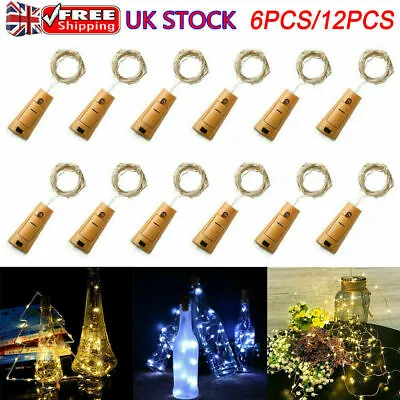 £12.99 • Buy 12x Wine Bottle Fairy String Lights 20LED 2M Battery Cork For Party Xmas Wedding