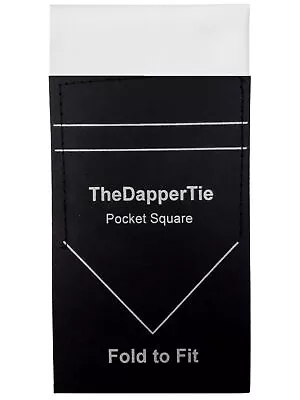 TheDapperTie - Men's Extra Thick Cotton Flat Pre Folded Pocket Square On Card • $12.98