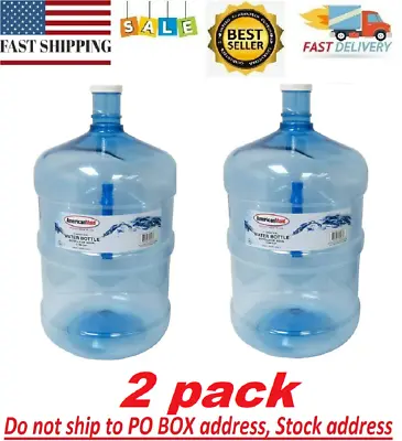 Large Reusable 5 Gallon Water Bottle Jug Container BPA Free Home Office (2 Pack) • $29.99