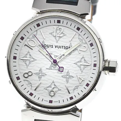LOUIS VUITTON Tambour QA116 Monogram White Dial Quartz Ladies Watch_770580 • $1464.52