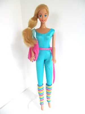 Great Shape Barbie Doll Blue Eyes Leggings Jumpsuit Stand 1993 Vintage Mattel • $33.25