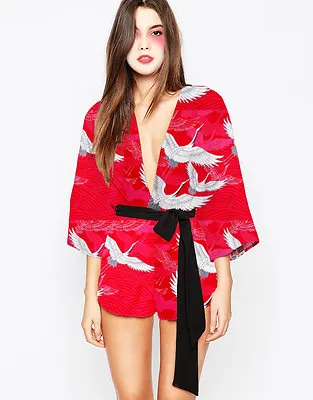 Sexy Geisha Ladies Fancy Dress Japanese National Dress Adults Costume Outfit • £15.49