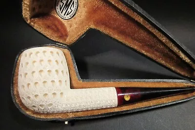 Sms New Large Cased Lattice Block Meerschaum Billiard Stunning Pipe Unsmoked • $100