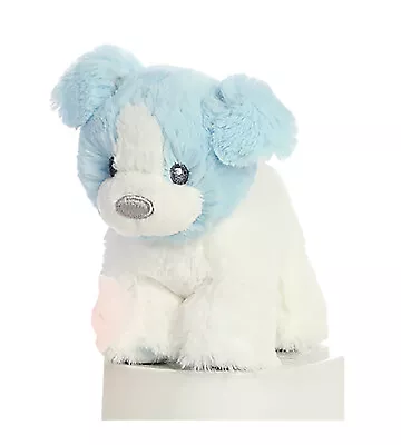 Ebba Plush My First Puppy Blue Boy Polka Dots Animal Rattle 4.5  Tall Standing • $9.95