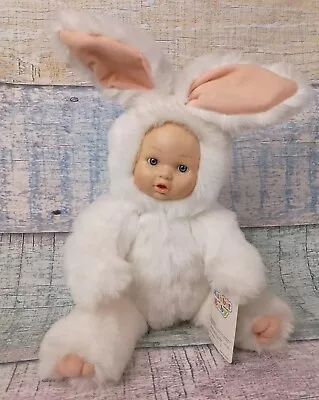 VTG Green Trading Co. BABY FACE Bunny Rabbit 20  Stuffed Plush Doll Vinyl Face • $24.99