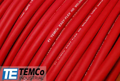 WELDING CABLE 4/0 RED 50' FT BATTERY LEADS USA NEW Gauge Copper AWG Solar • $319.95