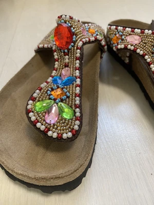 £60 • Buy Birkenstock Papillio, Gizeh, Leather Beaded Sandals, Size 7 EU40, Regular Fit 