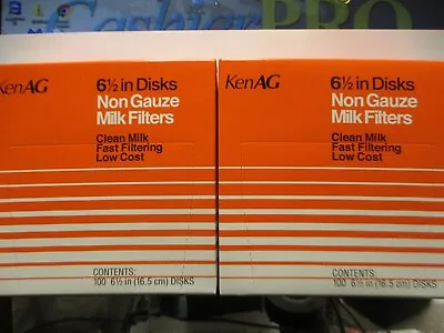 Milk Filter Strainer -  6 1/2  Inch Strainer Disc ( 2 ) Boxes Of 100 New KenAg • $20.99