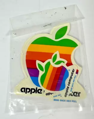 4 Vintage Original 1980s Apple Macintosh Computer Logo Rainbow Decal Stickers • $25
