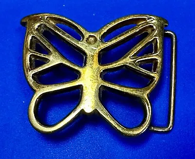 Hippy Style Butterfly Solid Brass Vintage Belt Buckle • $23.50
