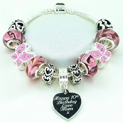 Personalised Jewellery Pink Bracelet FREE Engraving Birthday Gifts Free UK Post • £13.99