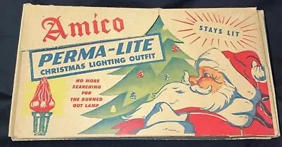 Rare! Vintage 8 Socket ‘amico’ Christmas Light Set - Perma-lite Flame Bulbs! • $145