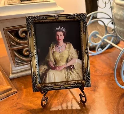 Queen Elizabeth II Mini Framed Portrait On Easel Royal Memorabilia - YOUR CHOICE • $15.62