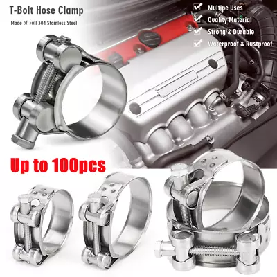 Stainless Steel T-Bolt Hose Clamp For Silicone Hose - All Sizes • $15.59