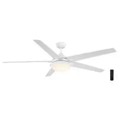 Hampton Bay Belvoy 70 In. Integrated LED Indoor Matte White Ceiling Fan W/Remote • $199.95