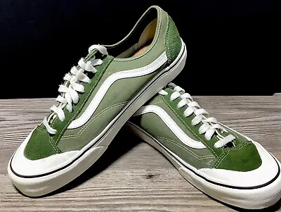 Vans Off The Wall Shoes Mens US 12 Green Canvas EcoCrush BioBase Footbed 500714 • $69.95