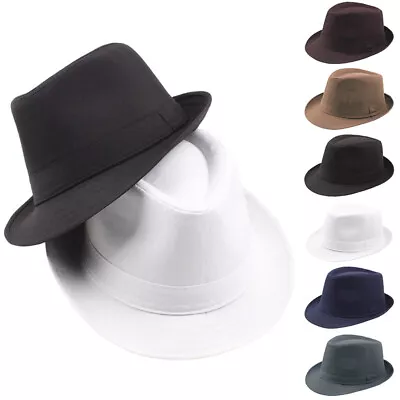 Men Women Classic Fedora Hat Trilby Cuban Sun Cap Panama Short Brim Floral Hat • $12.58