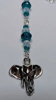 Handmade Car Rear View Mirror Charm Elephant Head Crystal Glass Beads • £4.45