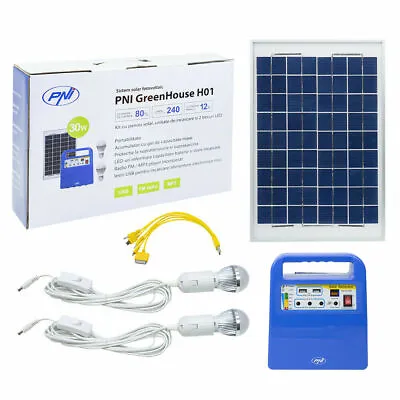 £79.99 • Buy PNH GreenHouse H01 30W Solar Generator Photovoltaic 12V / 7Ah Battery, USB